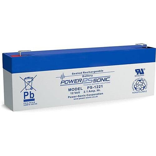 Power Sonic PS-1221VdS PS Series, 12V, 2.1Ah, Sealed Lead Acid Rechargable Battery, 20-Hr Rate Capacity